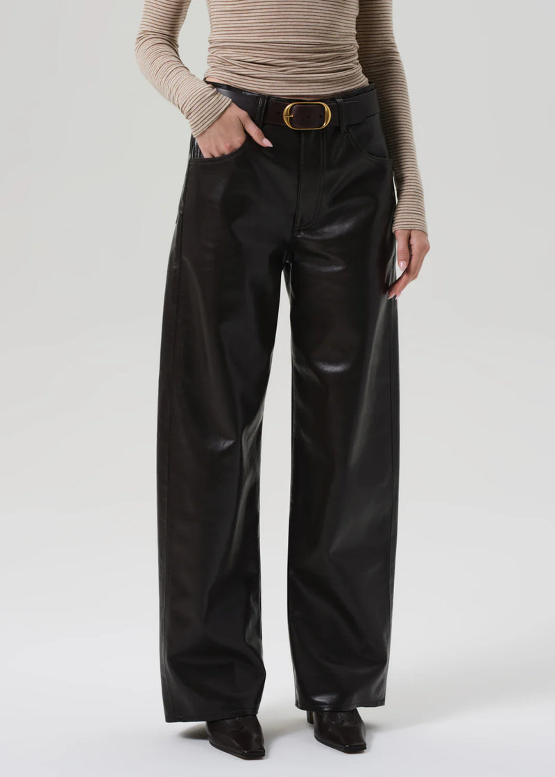 Citizens of Humanity Ayla Baggy Recycled Leather In Chocolate Dark Brown