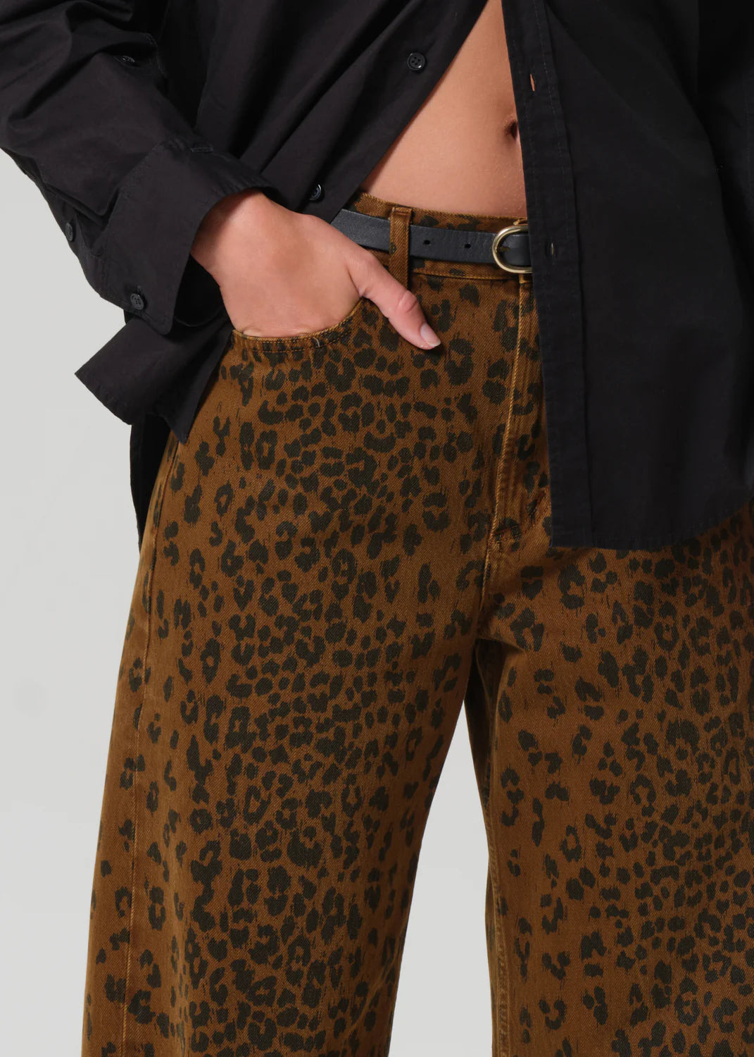 Citizens Of Hunanity Miro Long Relaxed Jean In Sepia Cheetah