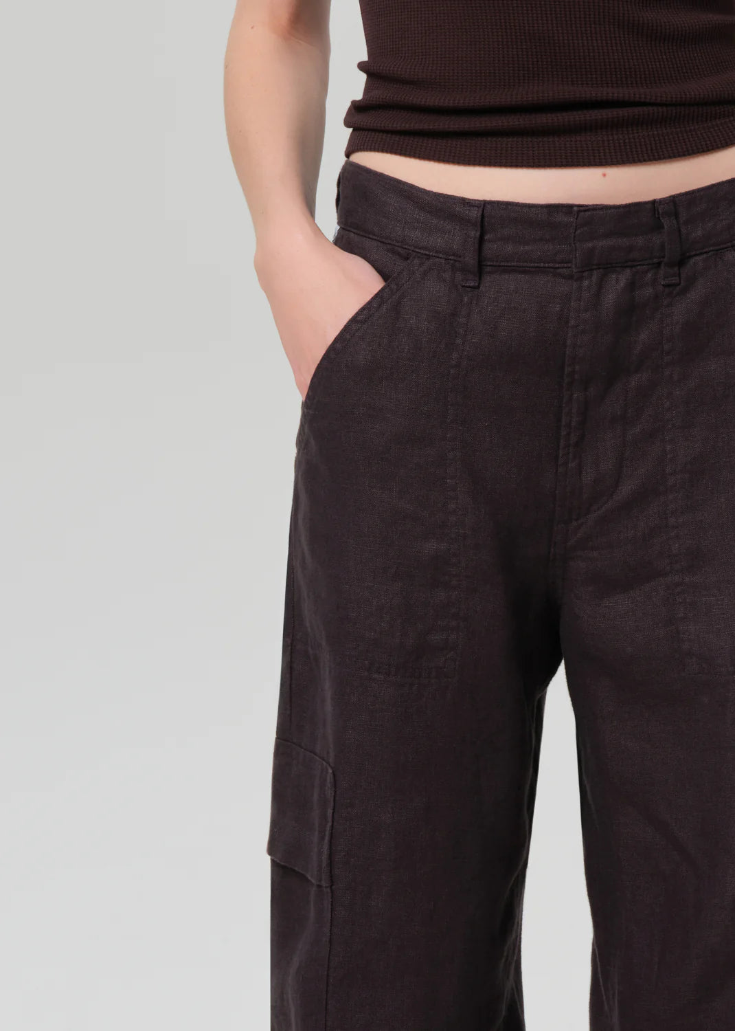 Citizens of Humanity Ciela Linen Balloon Utility In Charcoal