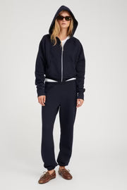 SPRWMN NAVY COTTON MINI LOGO SWEATPANTS