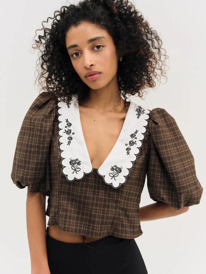For Love & Lemons University Plaid Top