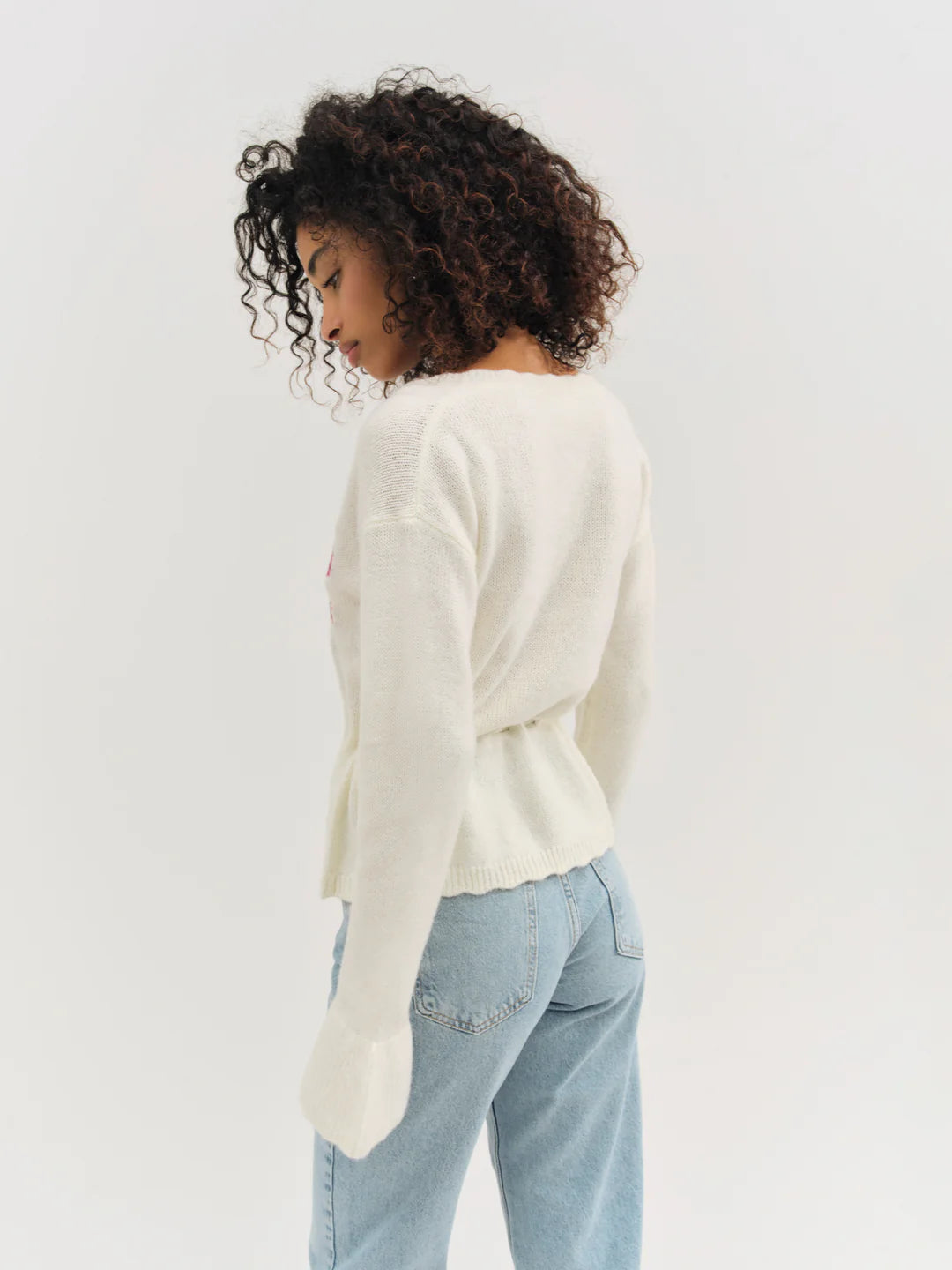 For Love & Lemons Molly Embroidered Knit Cardigan