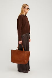 SPRWMN CASHMERE BOXY SWEATER - AMERICANO