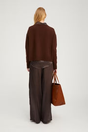 SPRWMN CASHMERE BOXY SWEATER - AMERICANO