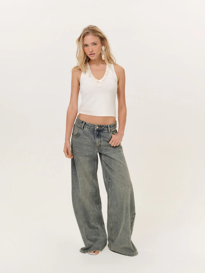 For Love & Lemons Seashell Knit Top