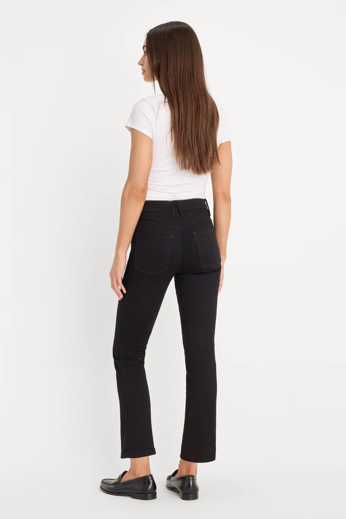 GOOD AMERICAN never fades good legs straight jeans - BLACK