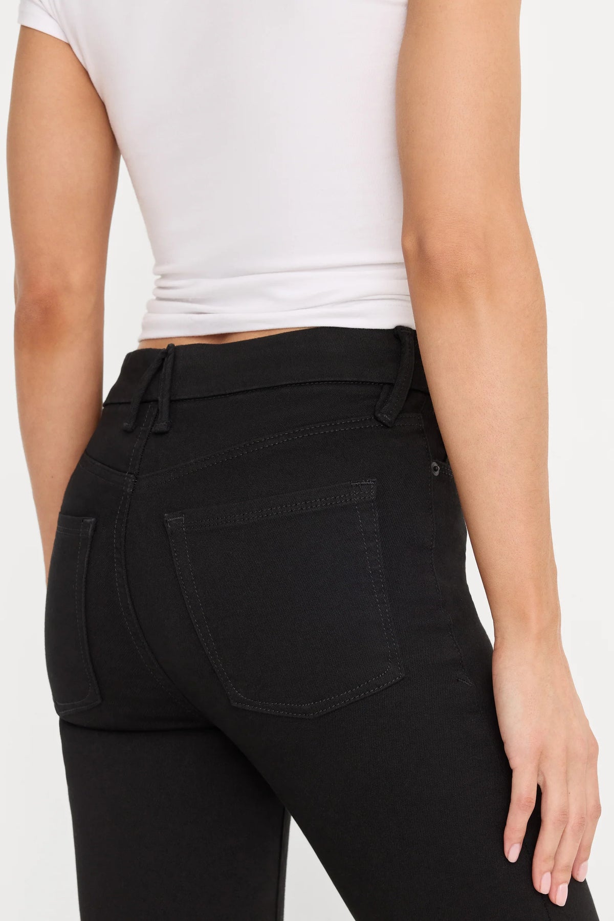 GOOD AMERICAN never fades good legs straight jeans - BLACK