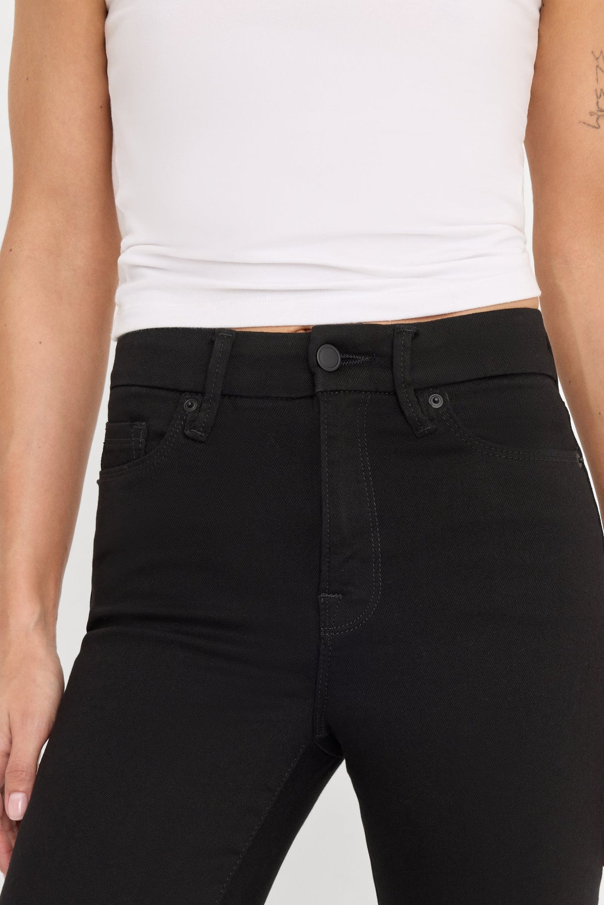 GOOD AMERICAN never fades good legs straight jeans - BLACK