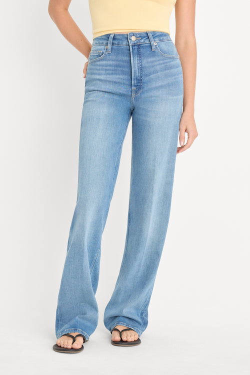 Good American Soft Tech Good True Straight Jeans Indigo1243