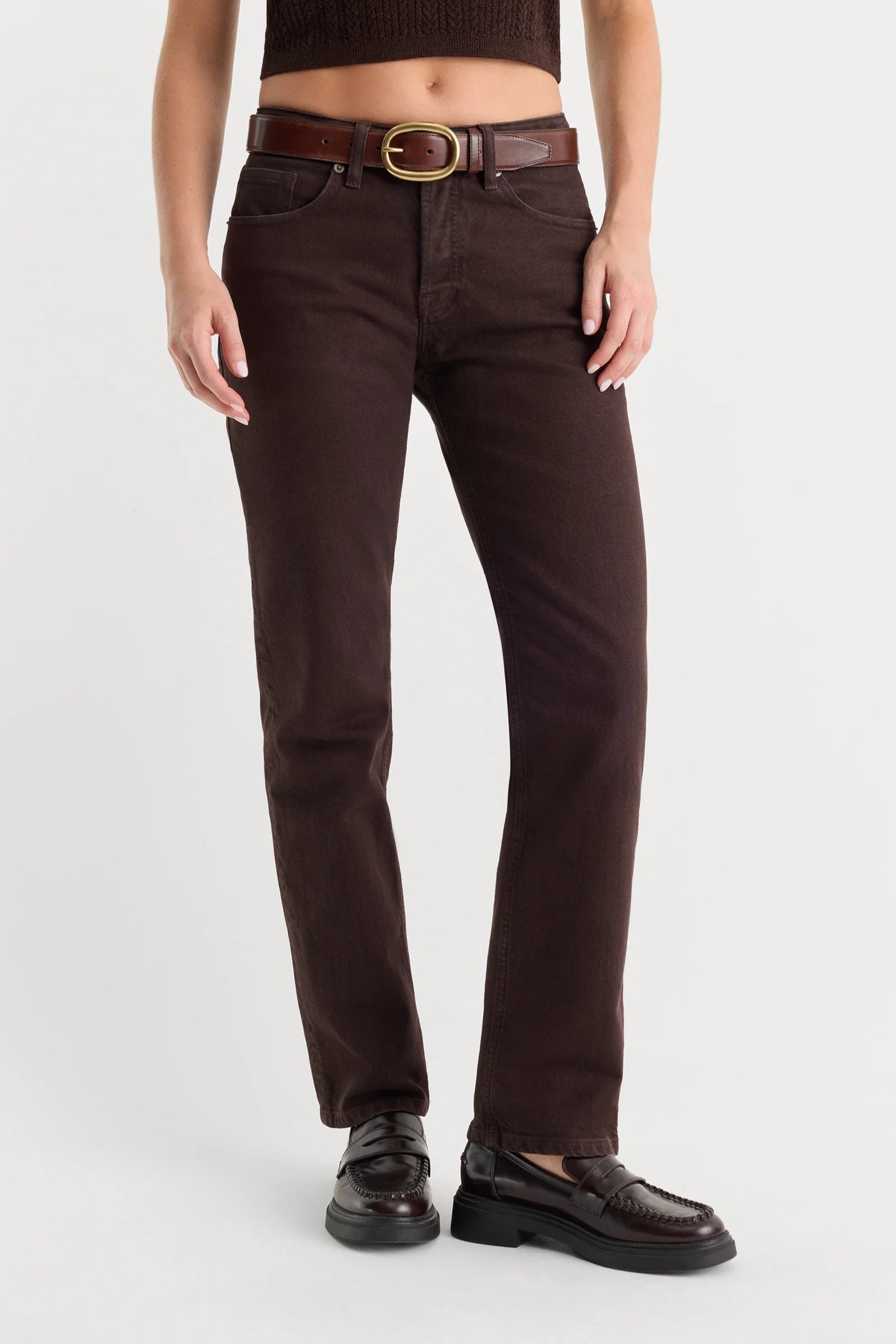GOOD AMERICAN vintage straight jeans - ESPRESSO