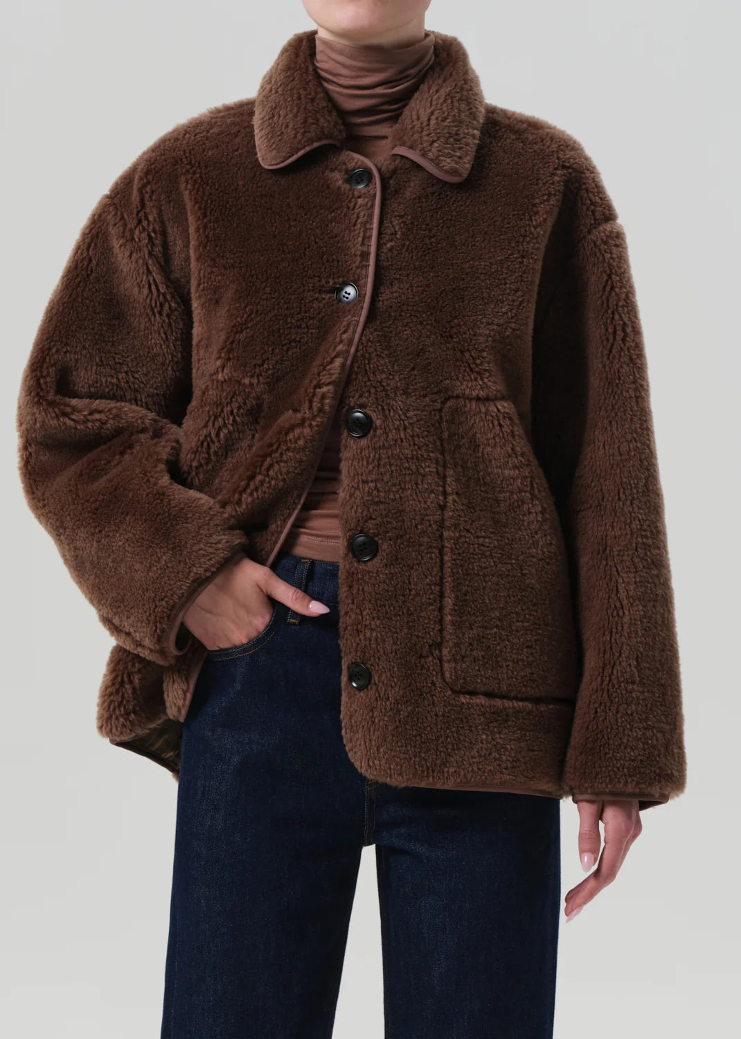 Citizens of Humanity Astrid Sherpa Jacket In Warm Tan