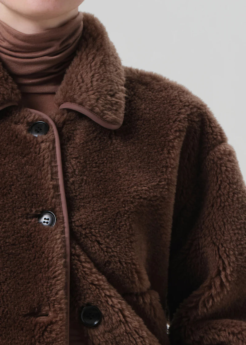 Citizens of Humanity Astrid Sherpa Jacket In Warm Tan