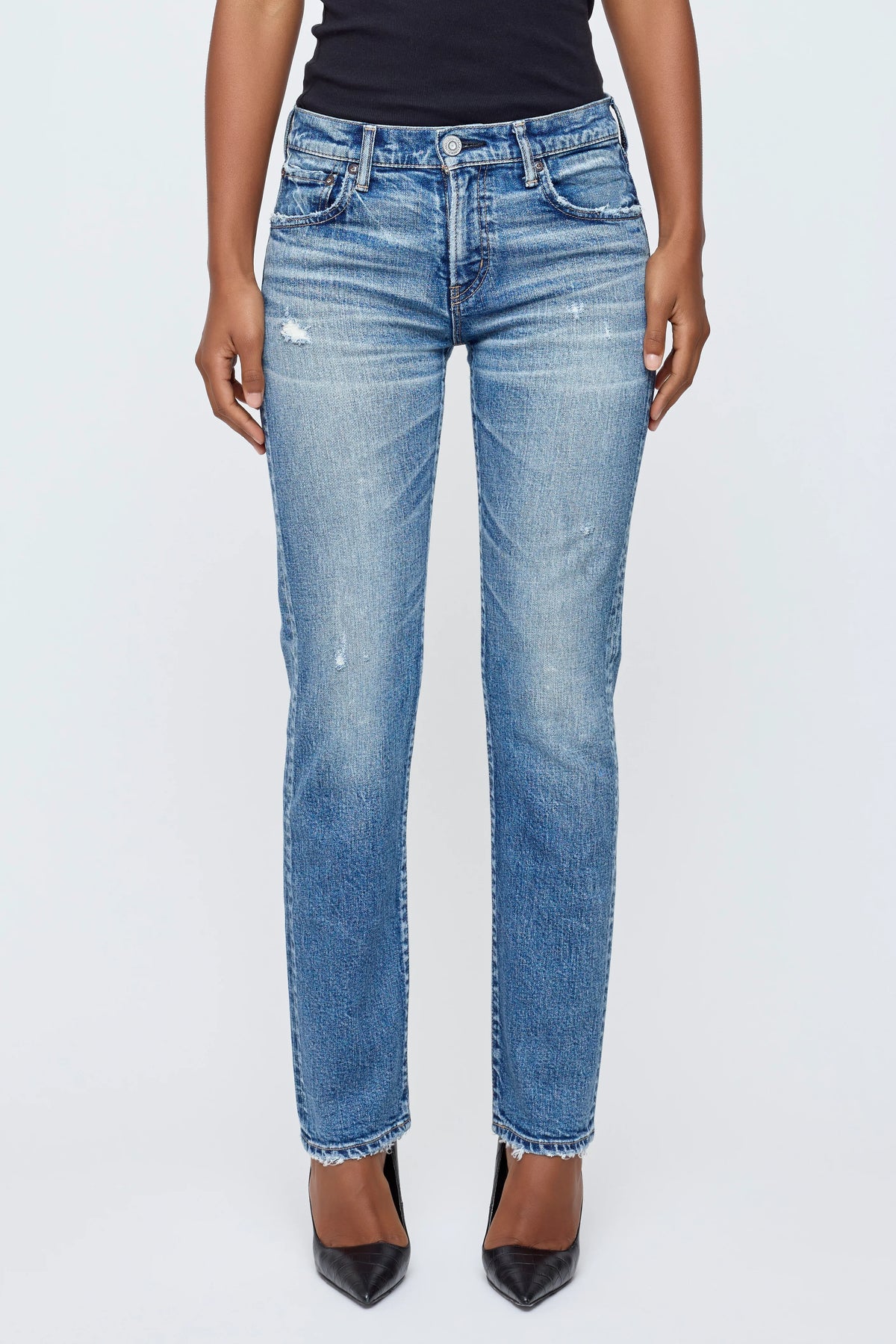 Moussy LINDEN SLIM STRAIGHT - Blue
