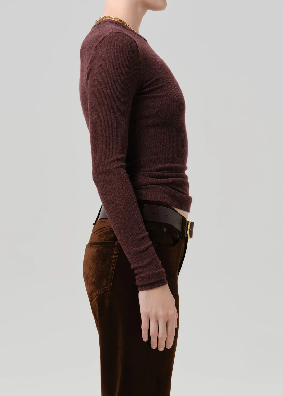 Citizens Of Humanity Bina Crewneck In Heather Mahogany