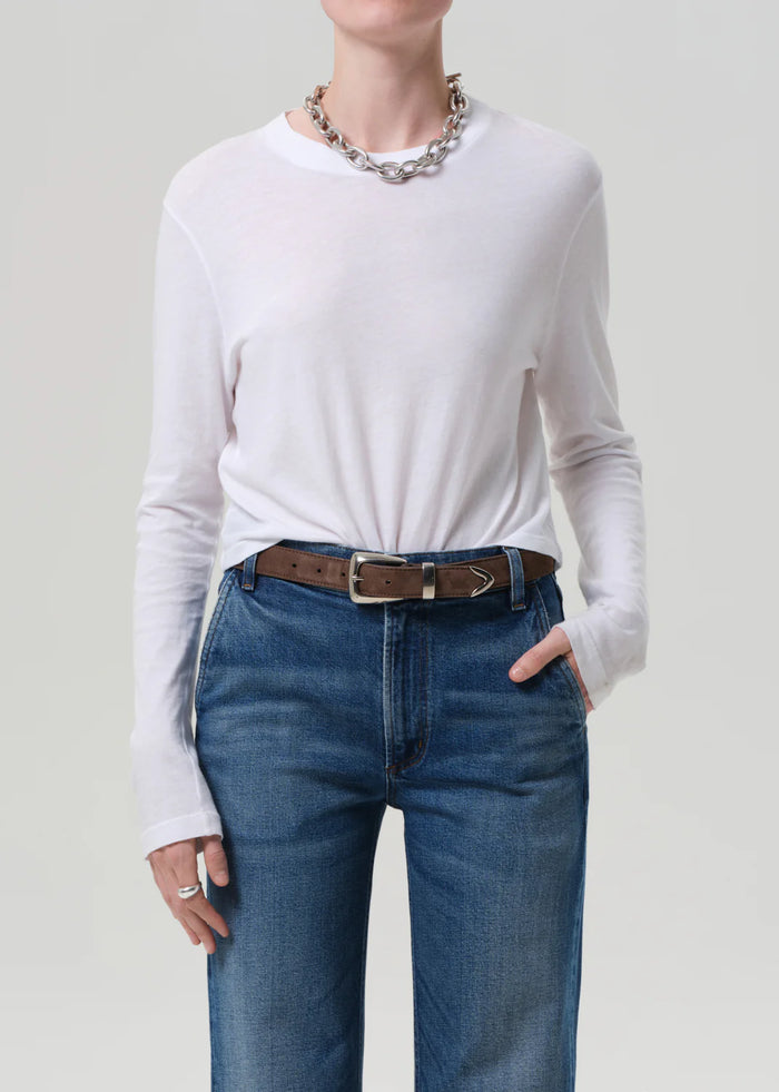 Citizens of Humanity Sabine Cropped Long Sleeve In White