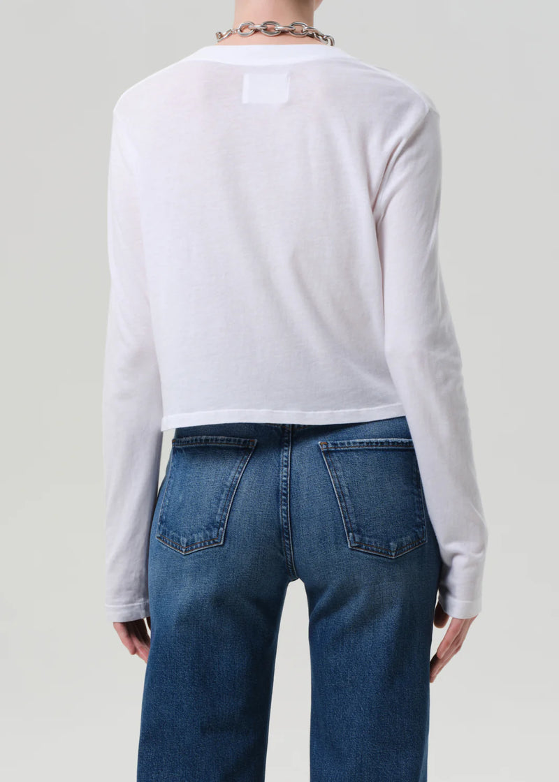 Citizens of Humanity Sabine Cropped Long Sleeve In White