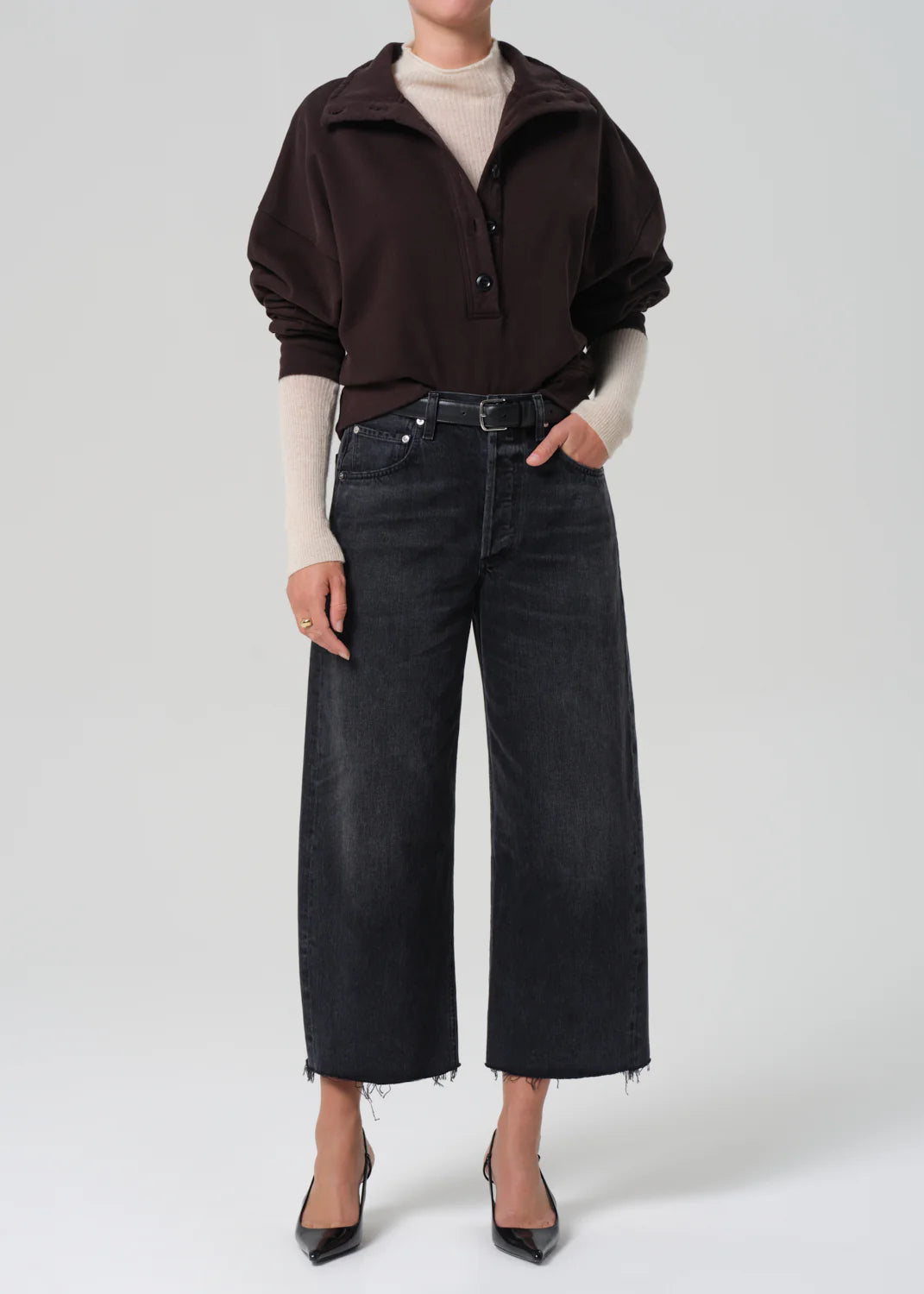 Citizen of Humanity Mirelle Funnel Neck In Chocolate