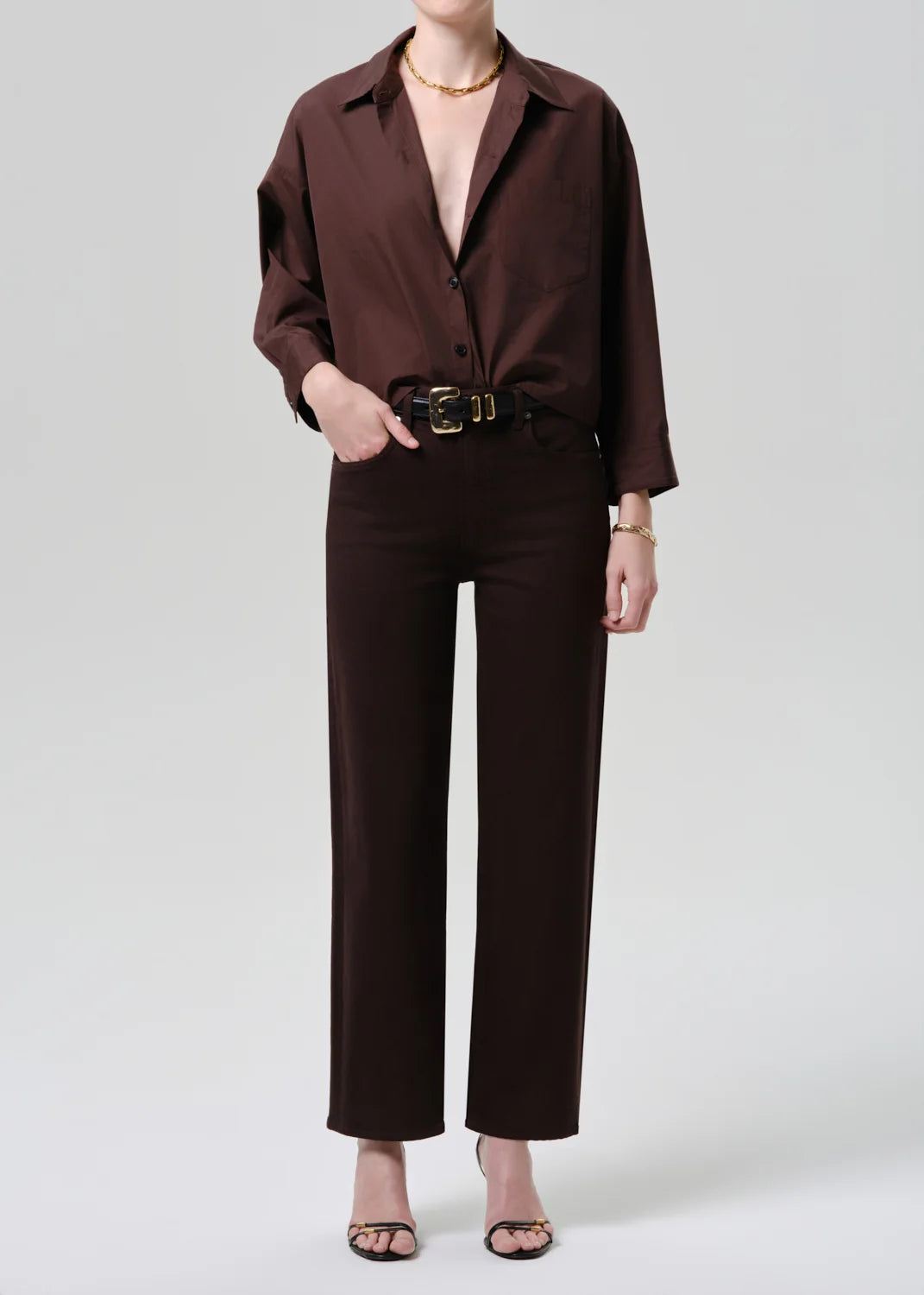 Citizens of Humanity Petit Ami Shirt In Brun