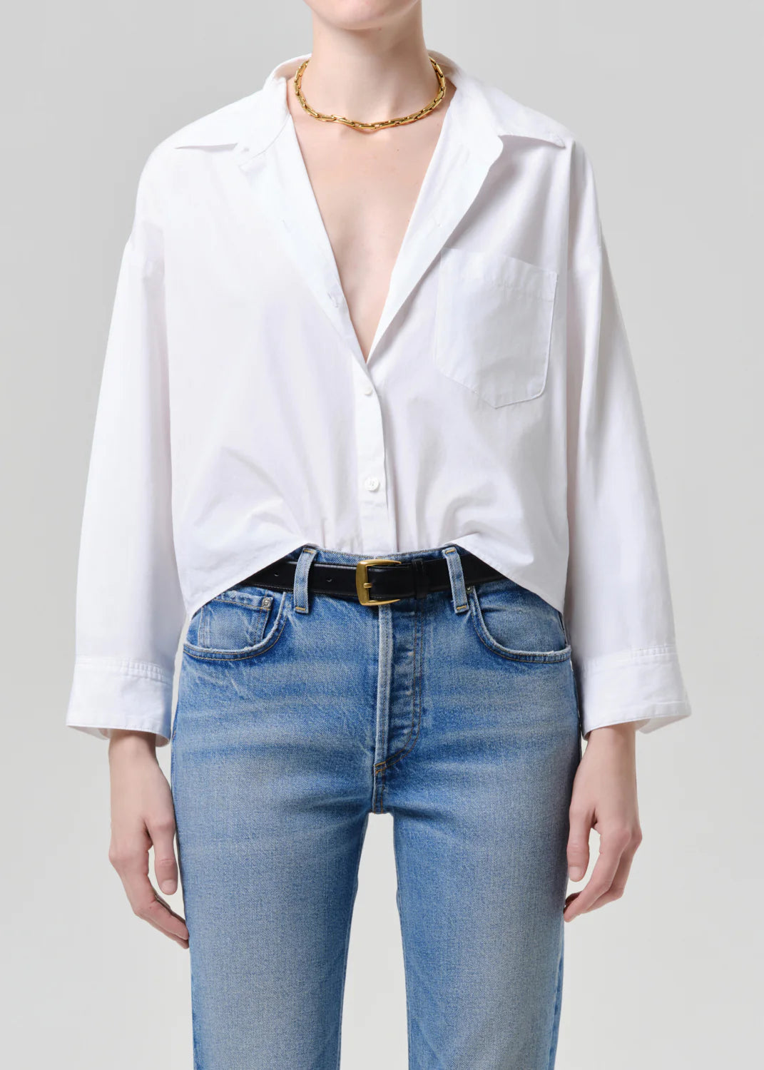 CITIZENS OF HUMANITY Petit Ami Shirt In Optic White