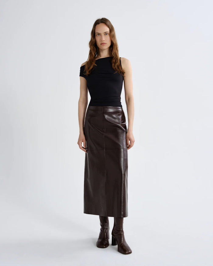 AGOLDE HIKSON SKIRT (RECYCLED LEATHER) Madera