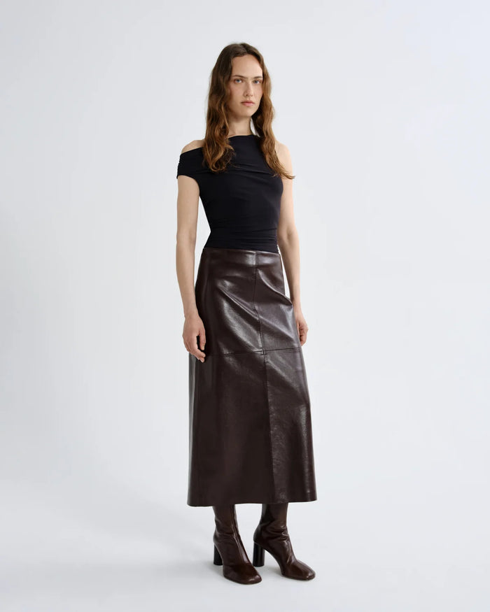 AGOLDE HIKSON SKIRT (RECYCLED LEATHER) Madera