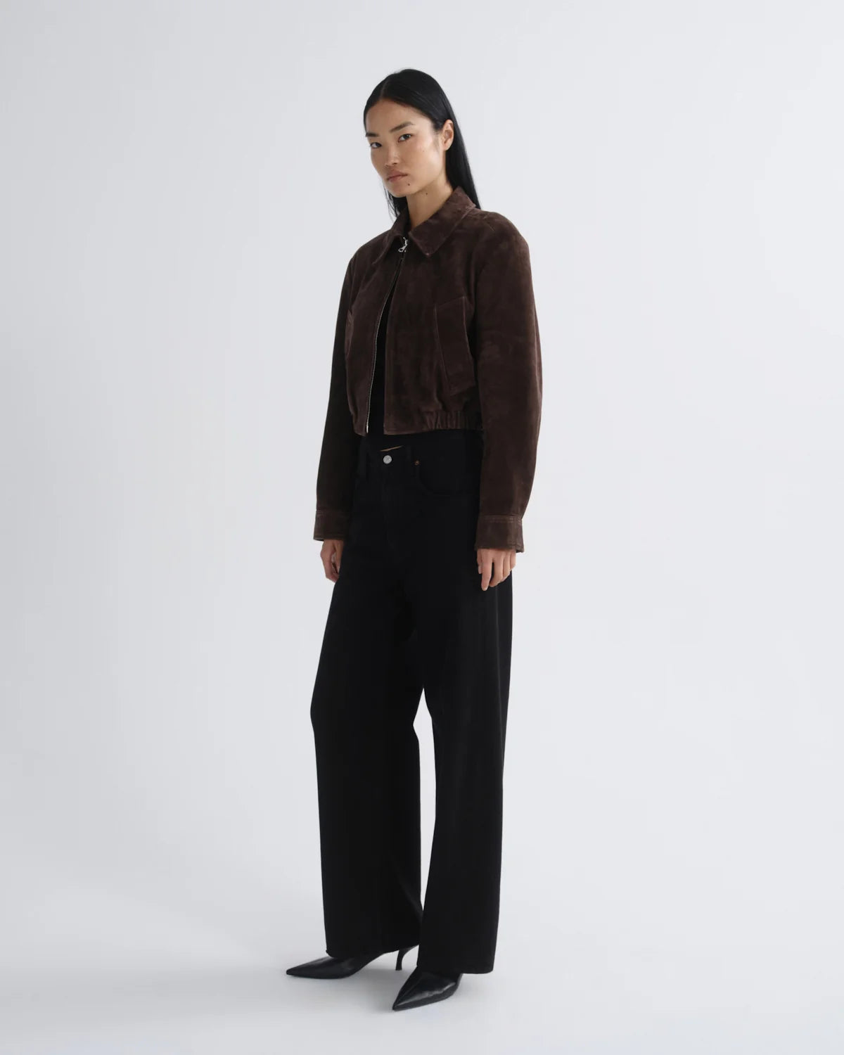 Agolde NAHLA CROPPED SUEDE JACKET Root