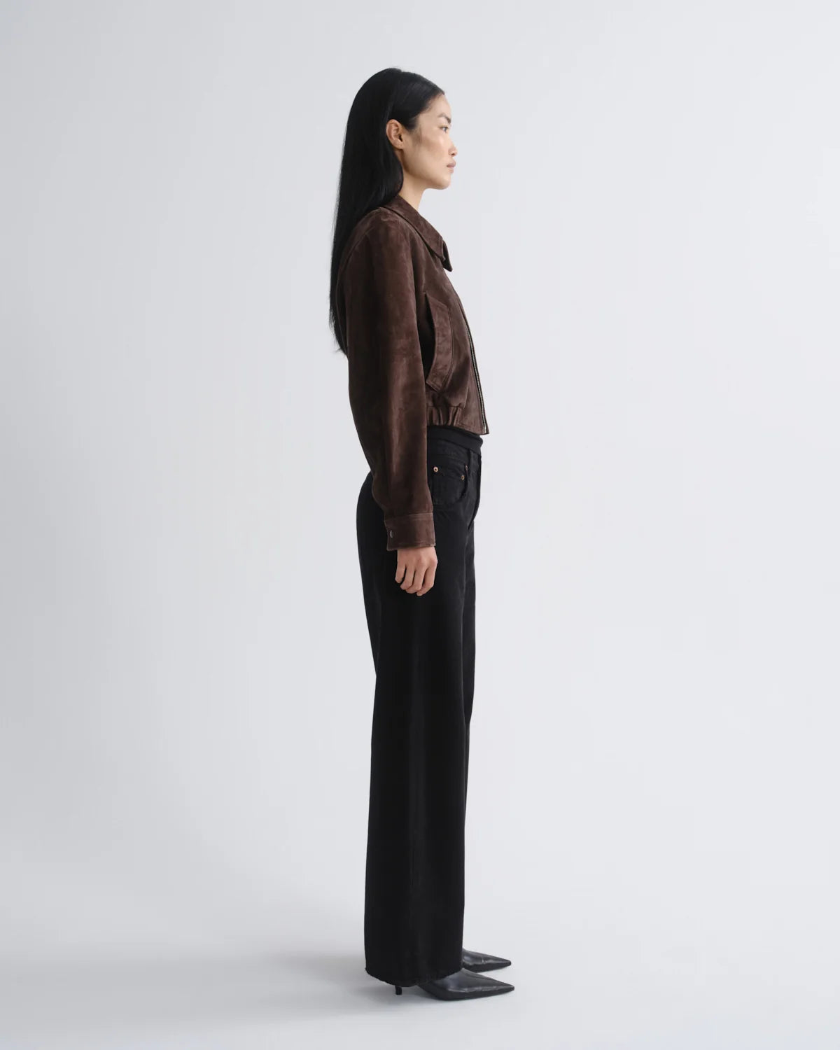 Agolde NAHLA CROPPED SUEDE JACKET Root