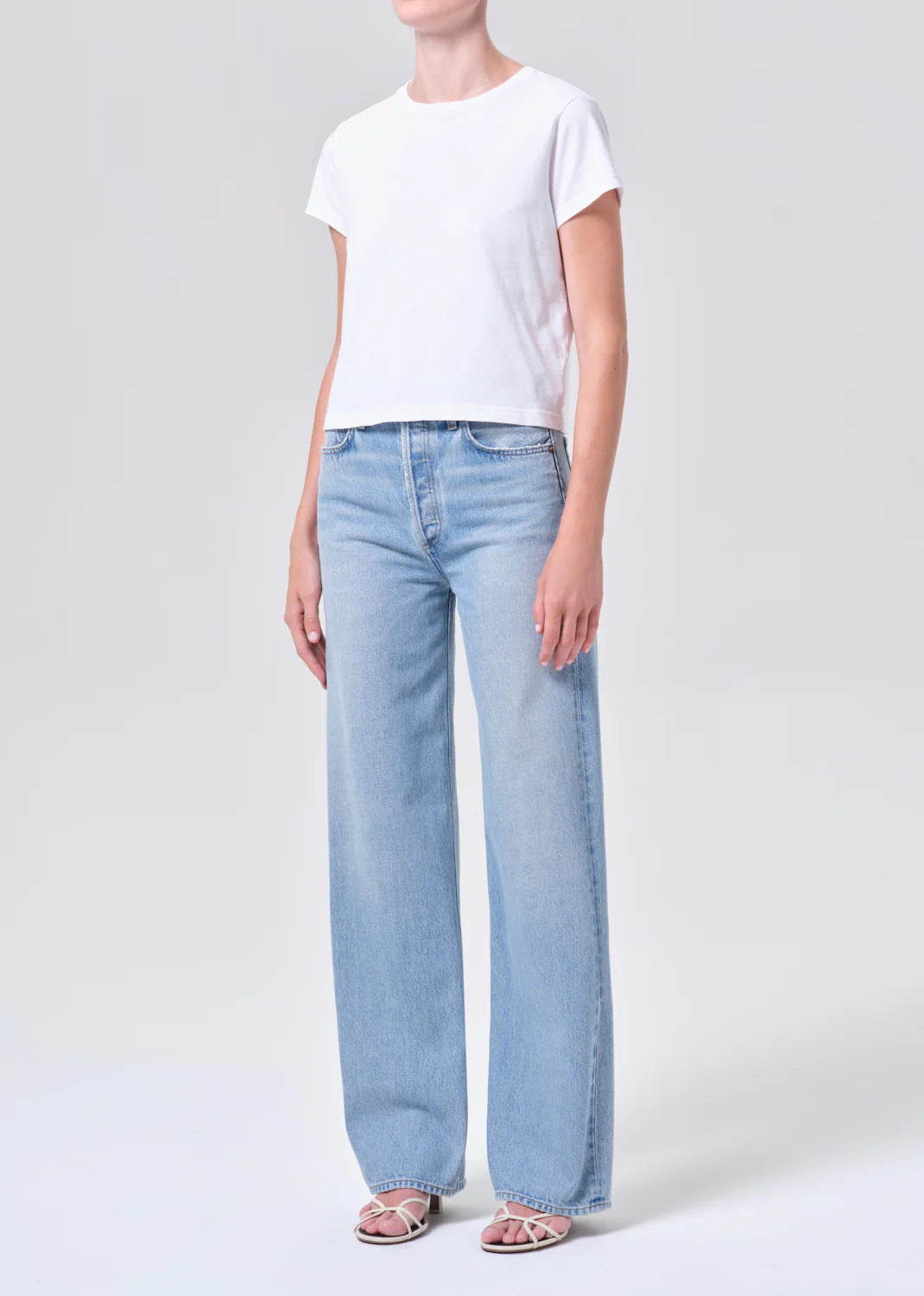 AGOLDE ADINE SHRUNKEN TEE IN WHITE