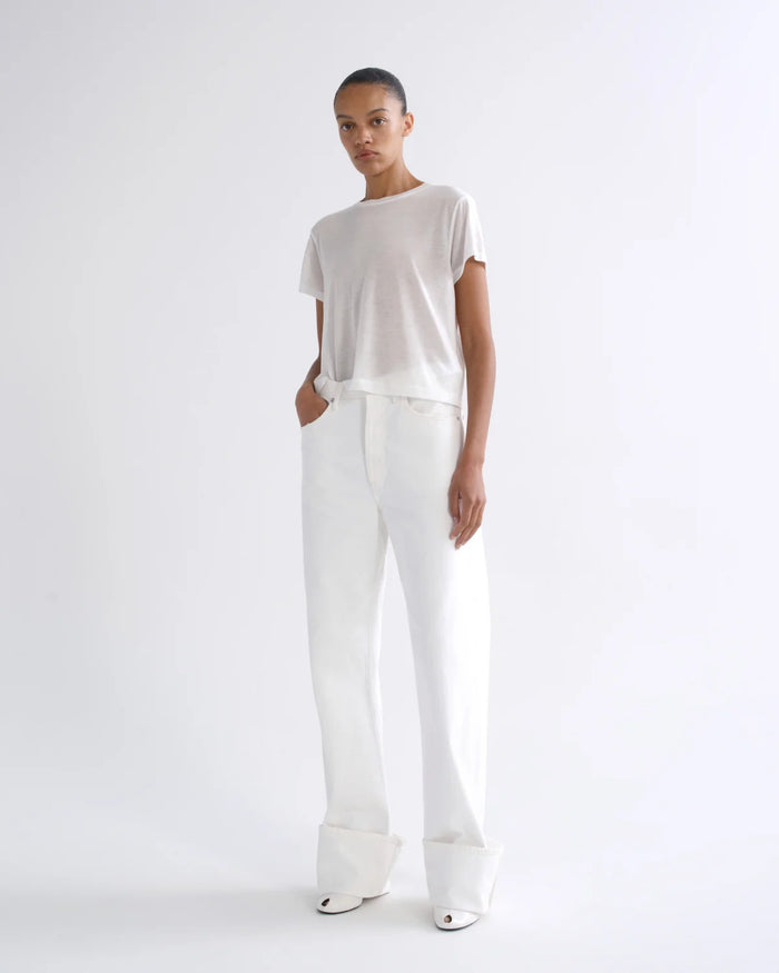 Agolde ADINE SHRUNKEN TEE (TENCEL JERSEY) Gesso