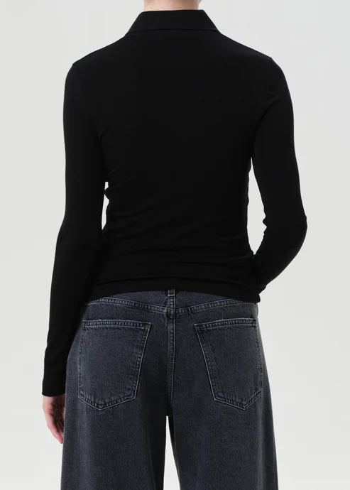 AGOLDE AMOS POLO - BLACK