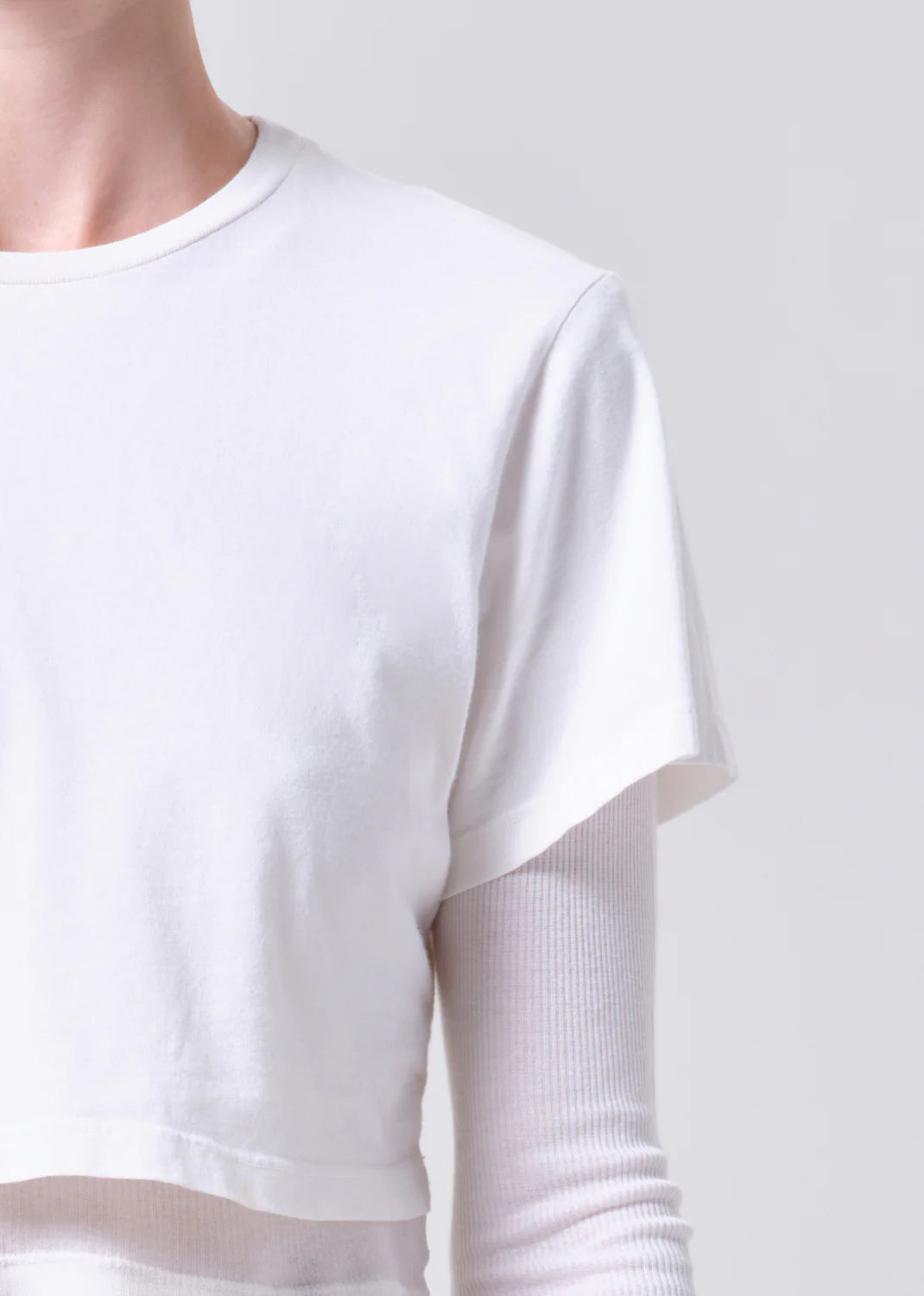 AGOLDE ROMILY TEE IN WHITE ASH