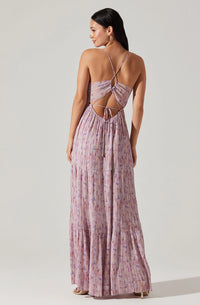 ASTR THE LABEL MINARI FLORAL MAXI DRESS LAVENDER MULTI