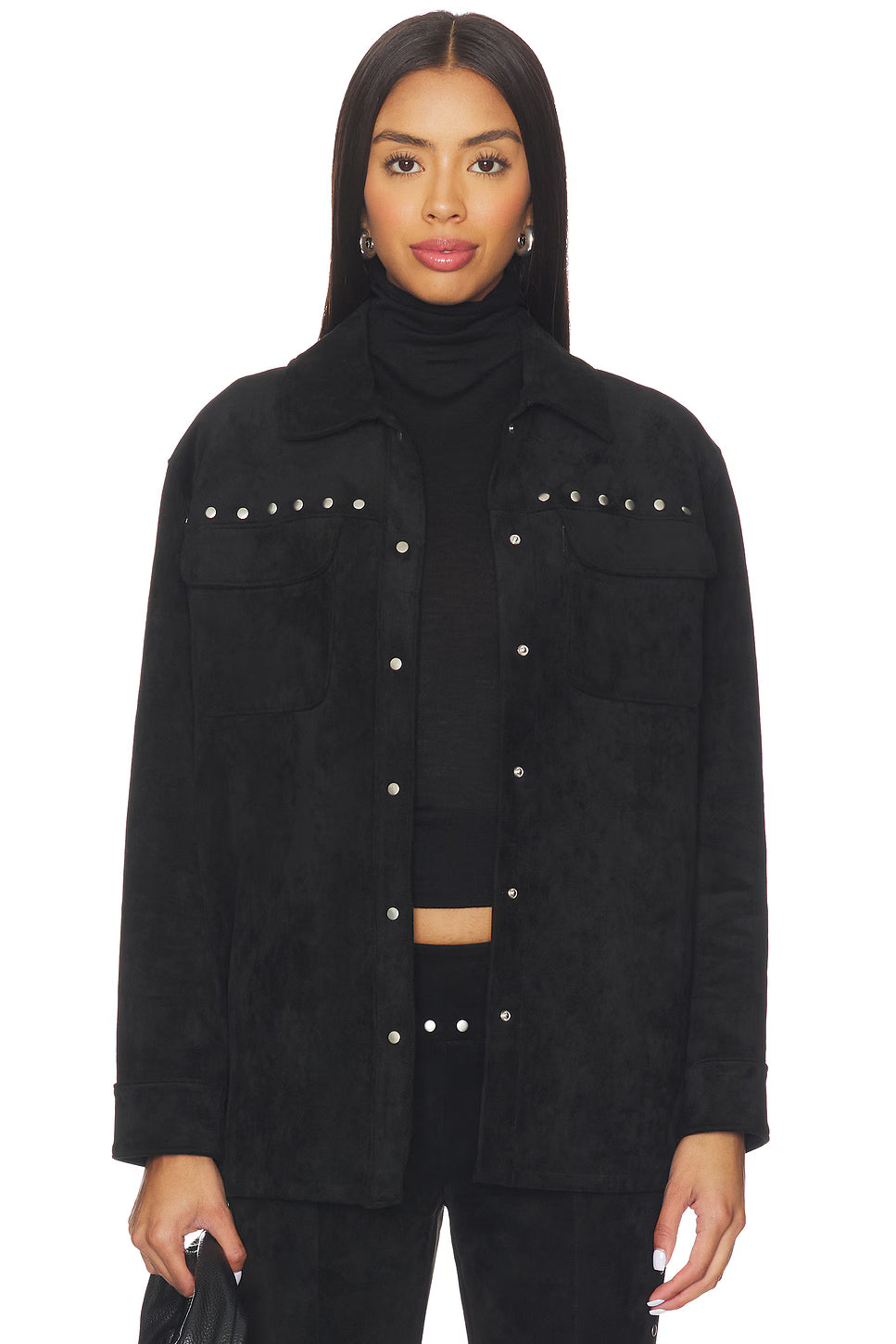 AMANDA UPRICHARD Nirvana Suede Jacket- Black