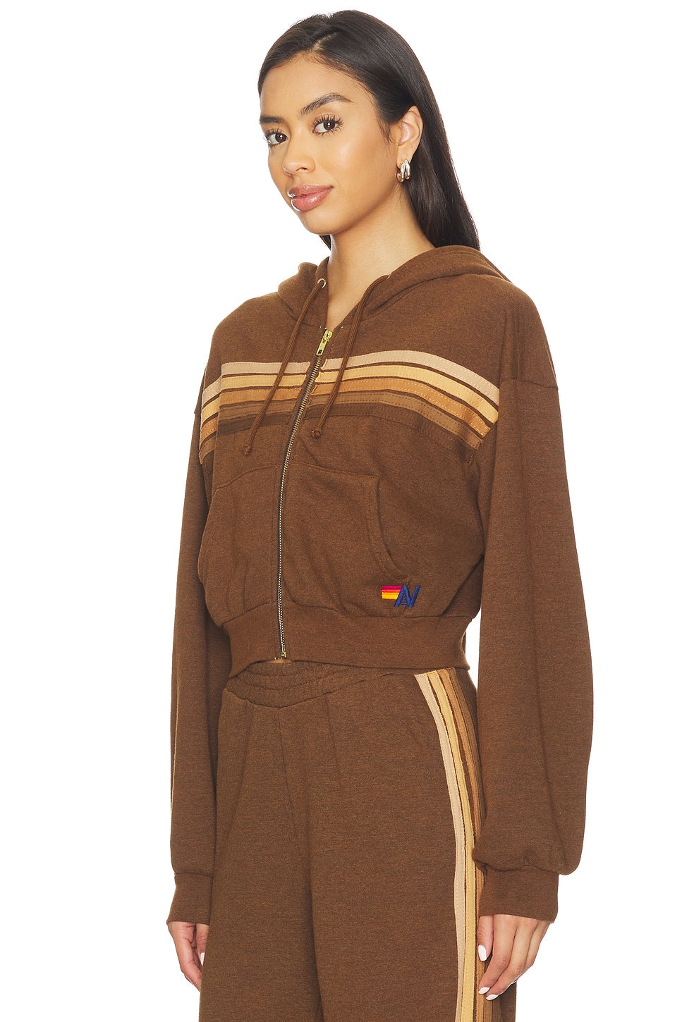 Aviator Nation 5 STRIPE HOODIE - CHOCOLATE // ESPRESSO