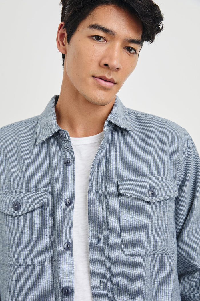 Rails Burr Shirt Jacket - Denim White