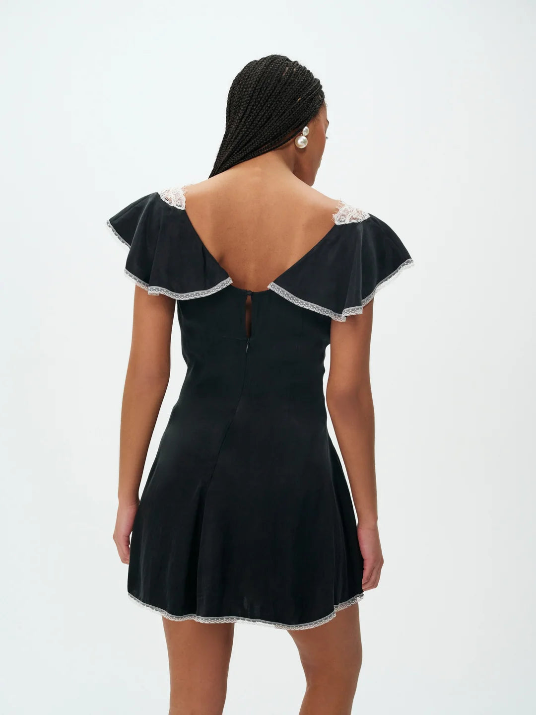 For Love & Lemons Luna Rose Mini Dress Black