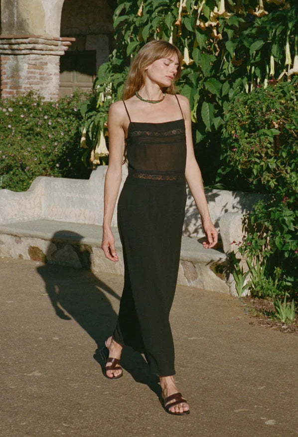 Ciao Lucia Beverly Black Georgette Silk Dress