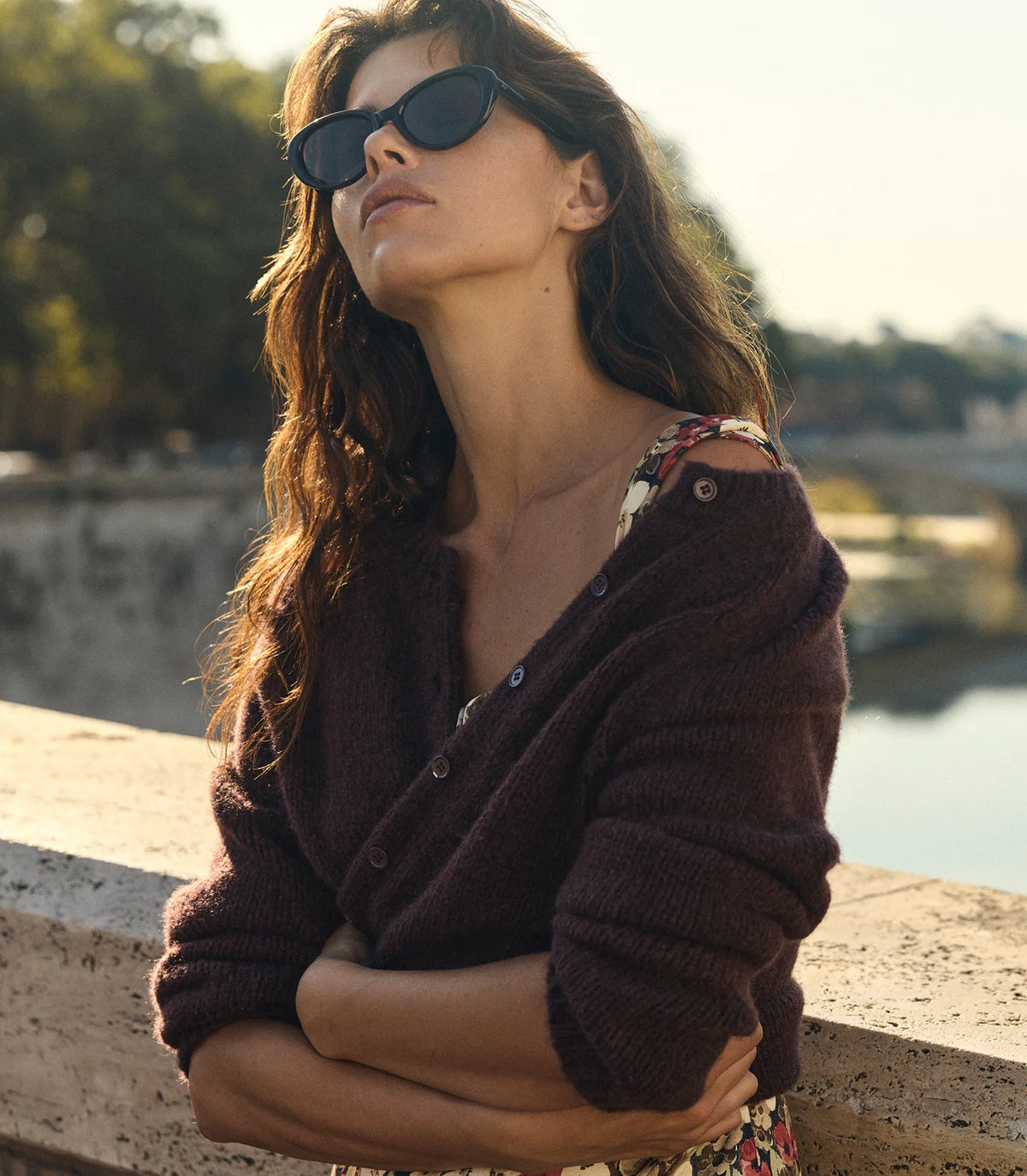 DÔEN DARCY CARDIGAN IN RED UMBER