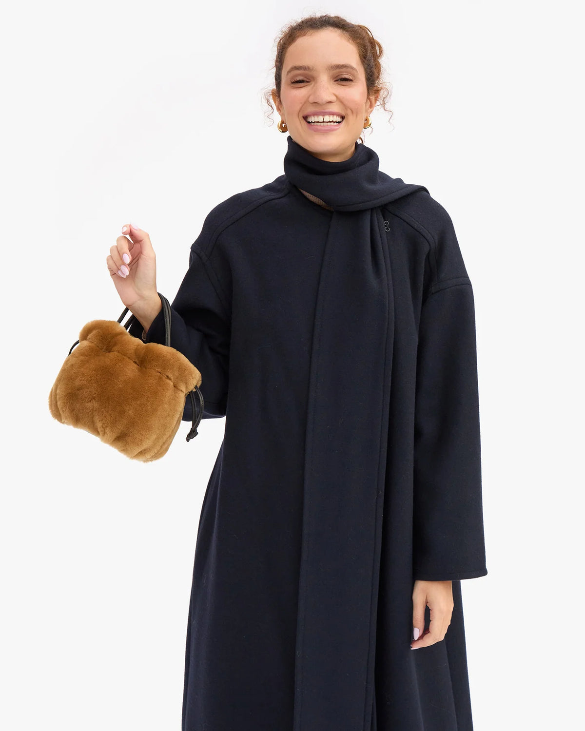 Clare V. EMMA W/ TOP HANDLE Teddy Shearling