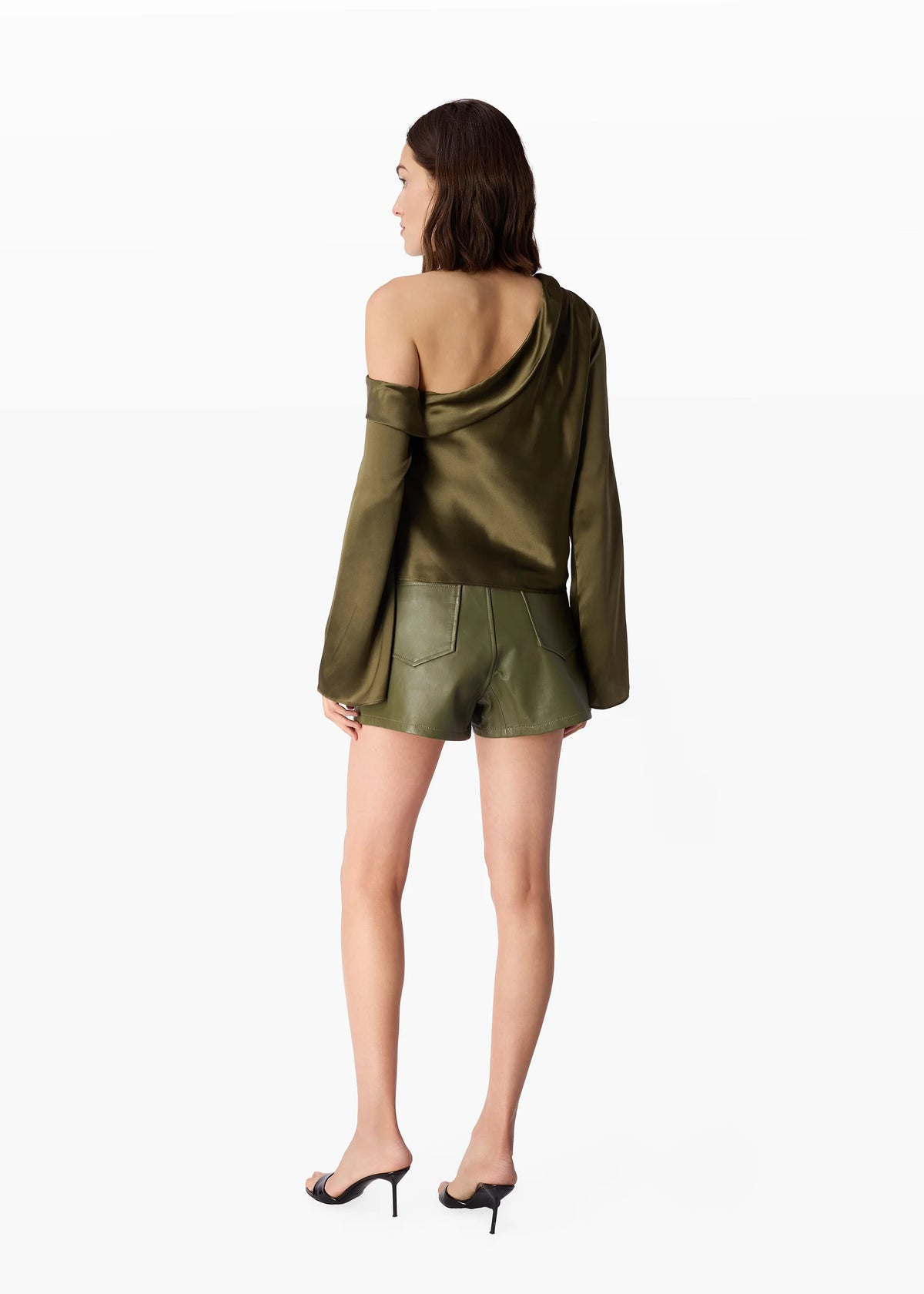 Cami Nyc CELESTE ASYMMETRICAL TOP CAMOUFLAGE BUTTERY SOFT SILK