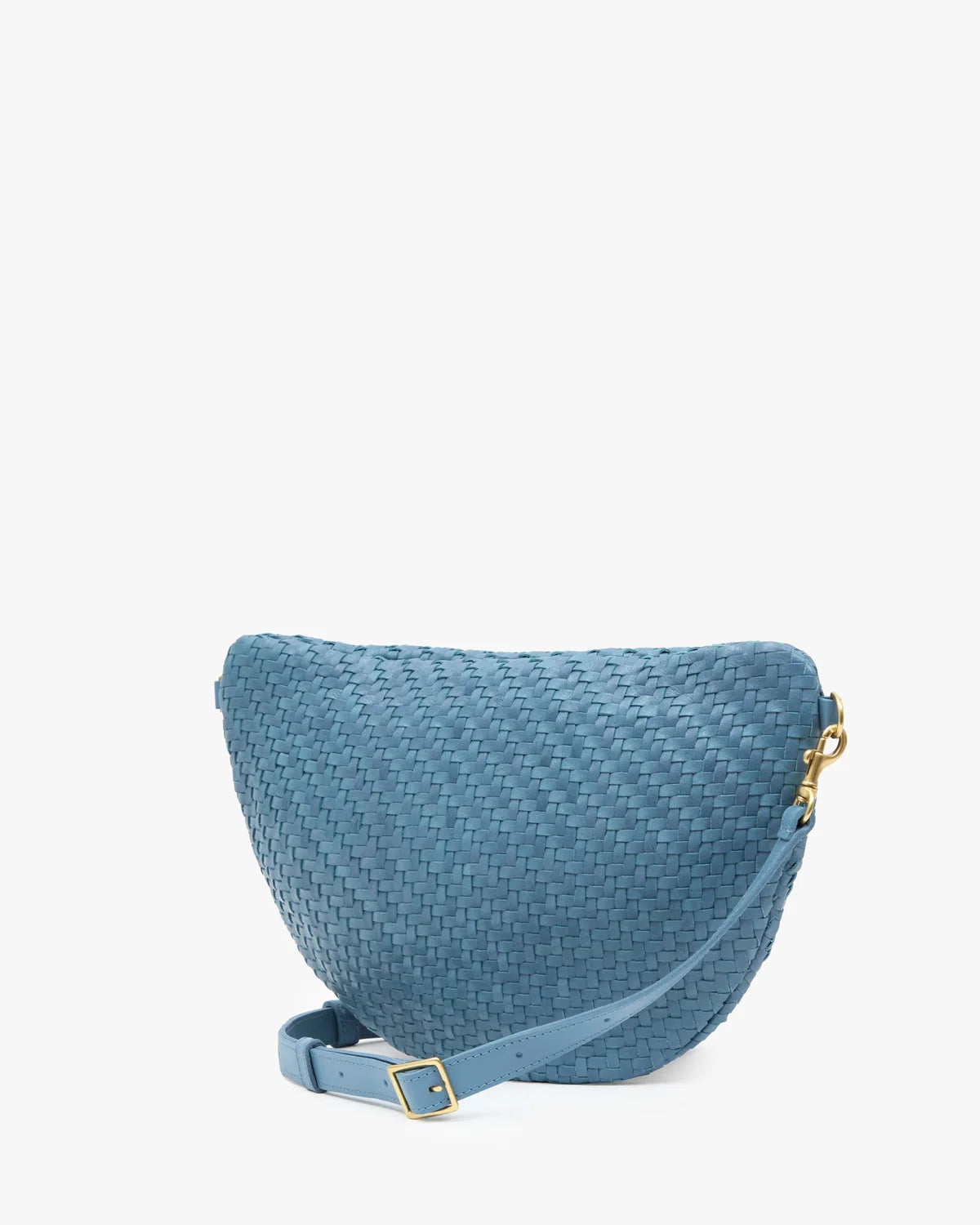 Clare V. Grande Fanny Desert Blue Woven Zig-Zag