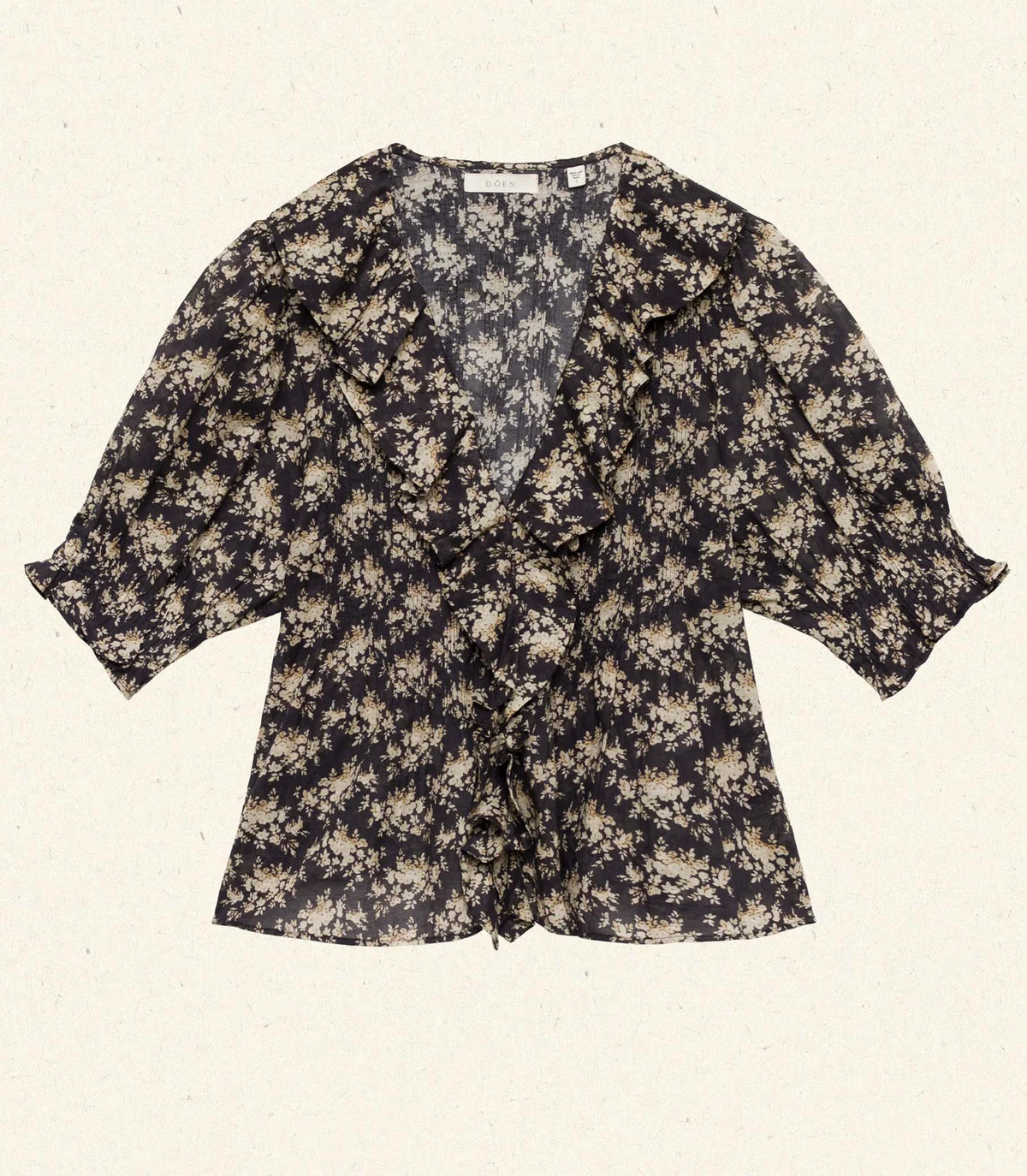 Dôen HENRI TOP IN NOIR ROSIER FLORAL
