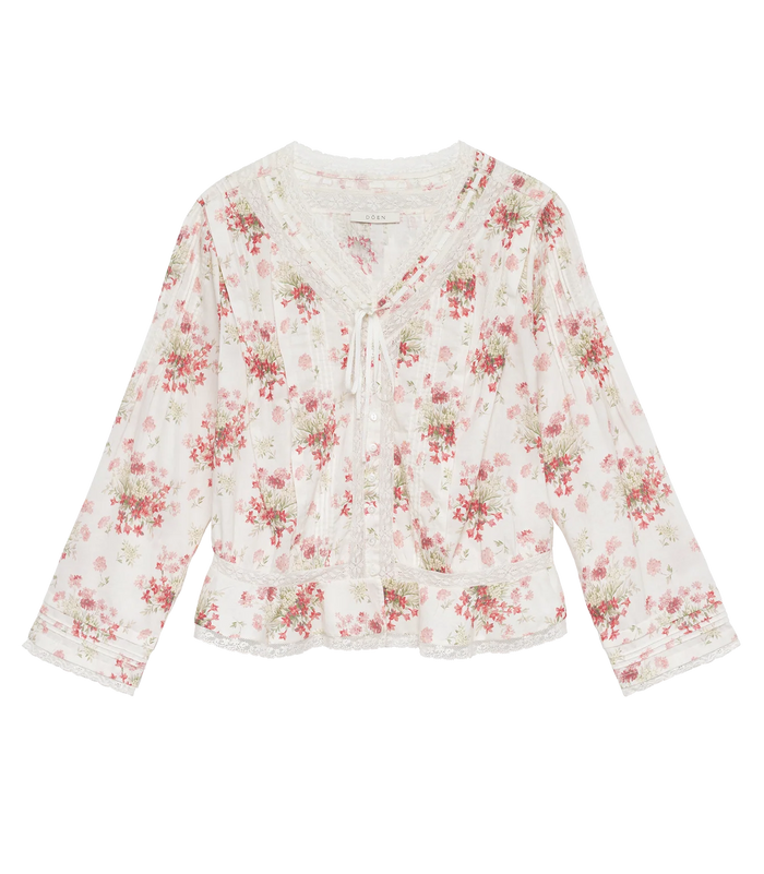 Dôen HILLOCK TOP IN IVORY LANTANA FLORAL