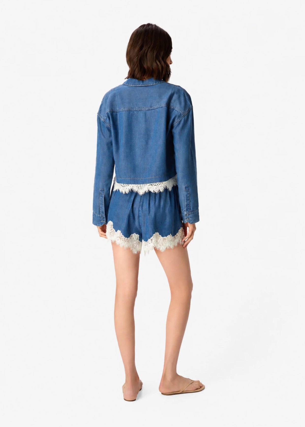 Cami Nyc Garance Chambray Cropped Shirt Light Wash