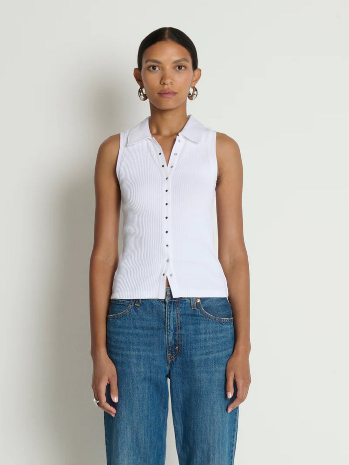 Nation LA Jaylin Polo Top in White
