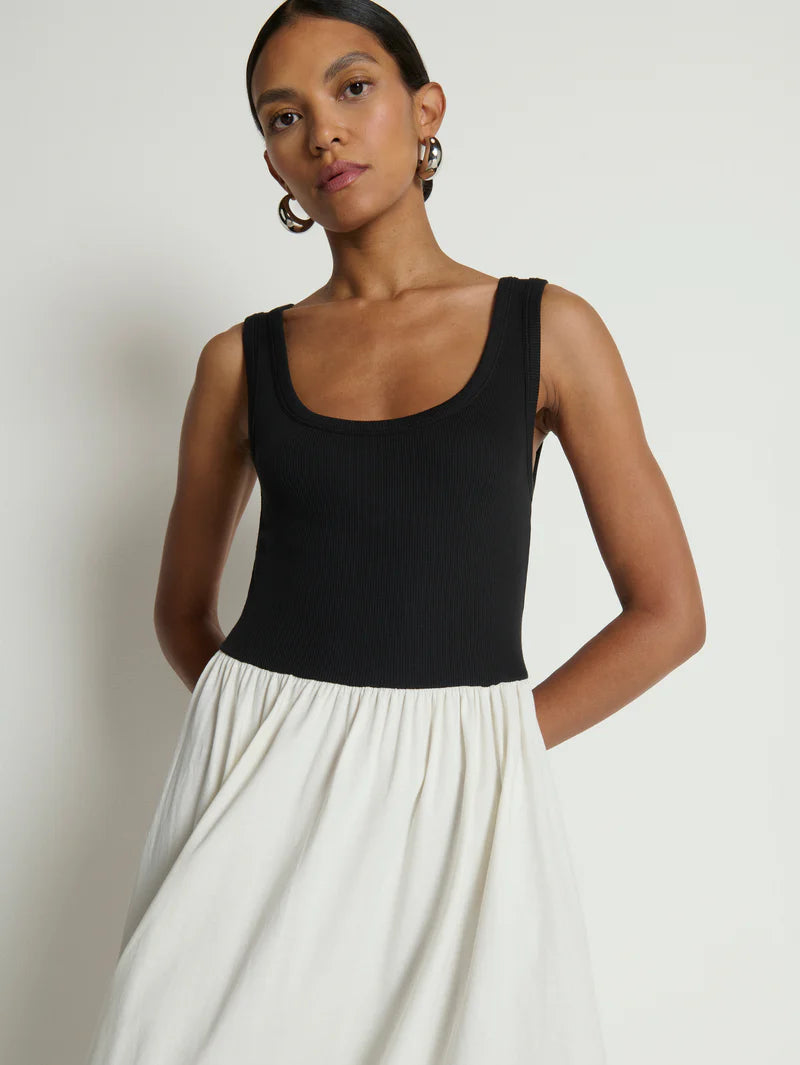 Nation LA Karla Midi Dress Porcelain Color Block