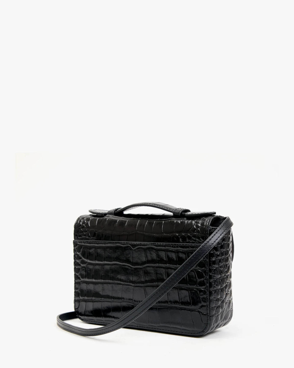 Clare V. KATHRYN Black Embossed Croco