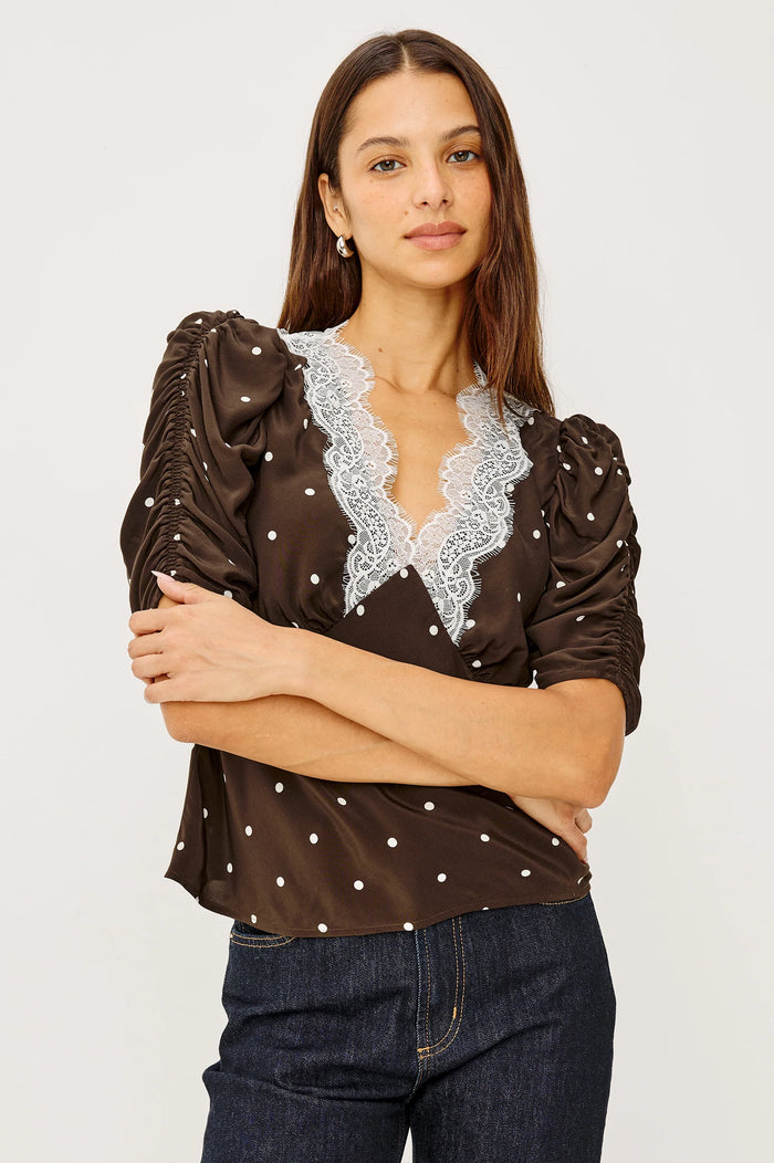 Rails Lazara Top Cocoa Polka Dots
