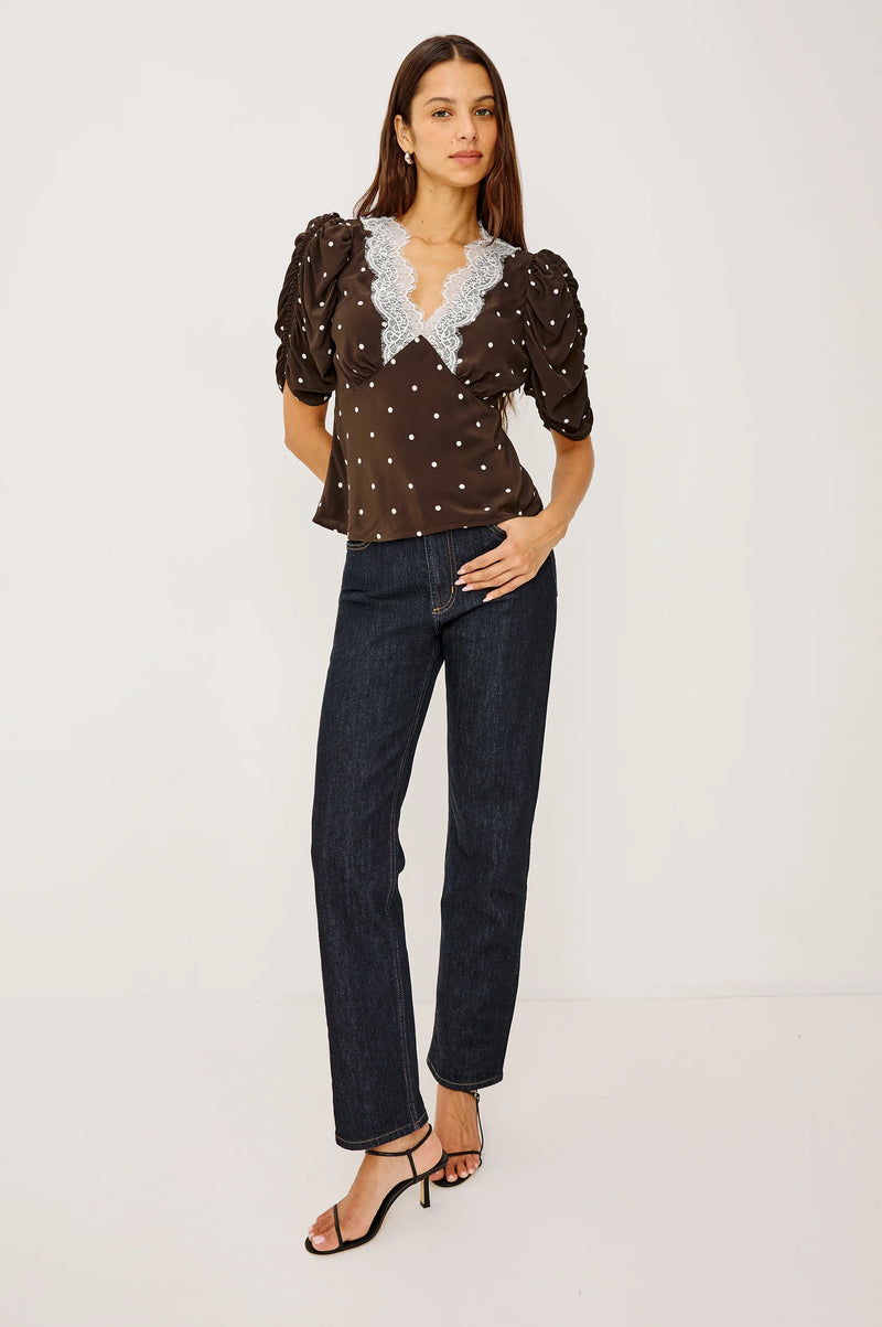 Rails Lazara Top Cocoa Polka Dots