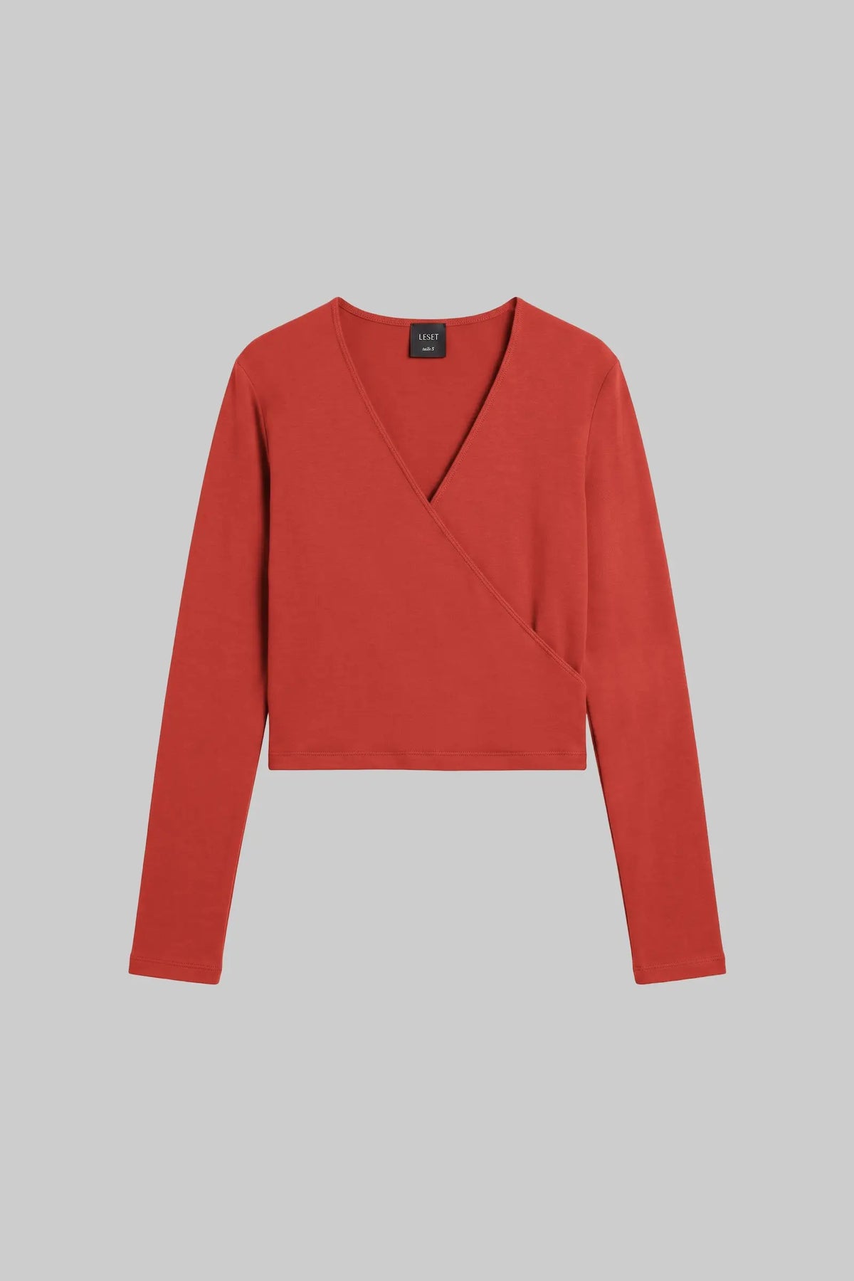 Leset Lauren Wrap Top Rust